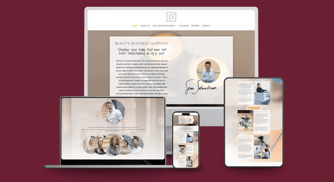 Tom Sebastian — website voor premium salon, gerealiseerd door Nordic Bloom Digital